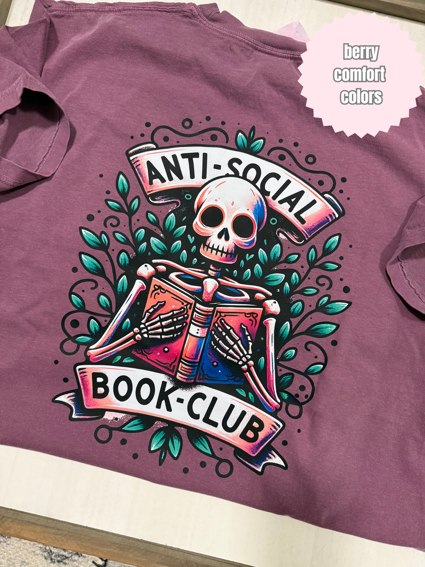 Antisocial Book Club Skeleton Shirt (BACK & POCKET DESIGN)