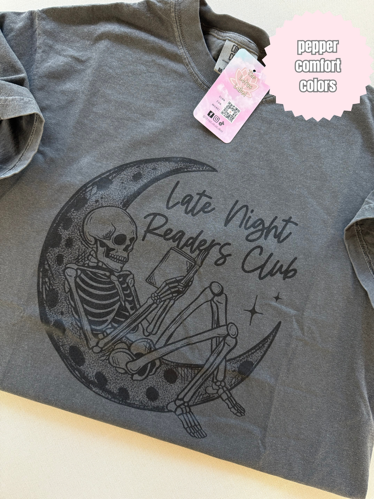 Late Night Readers Club Moon Skelly Shirt