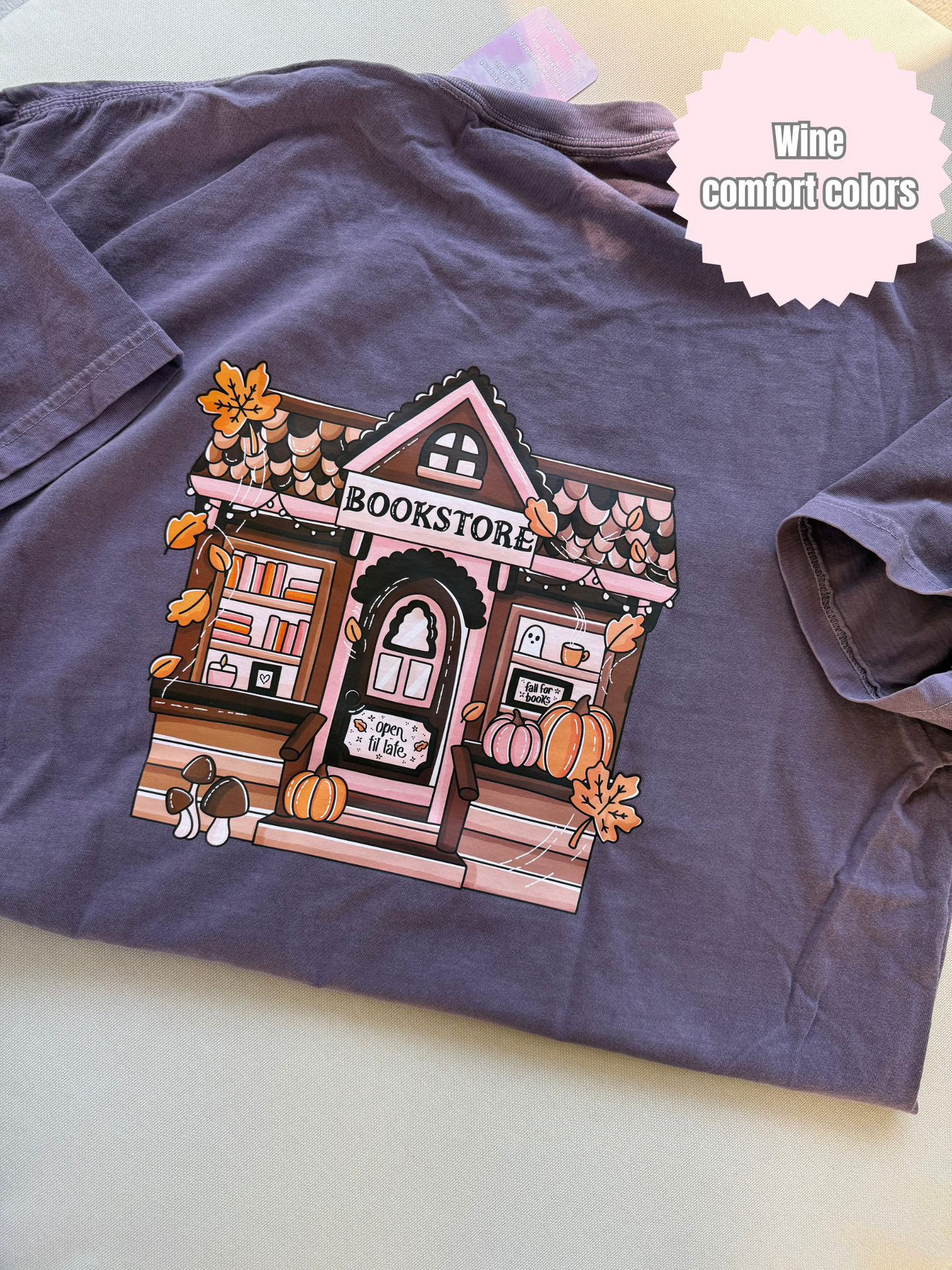 Fall Bookstore Shirt (Back Print & Pocket)