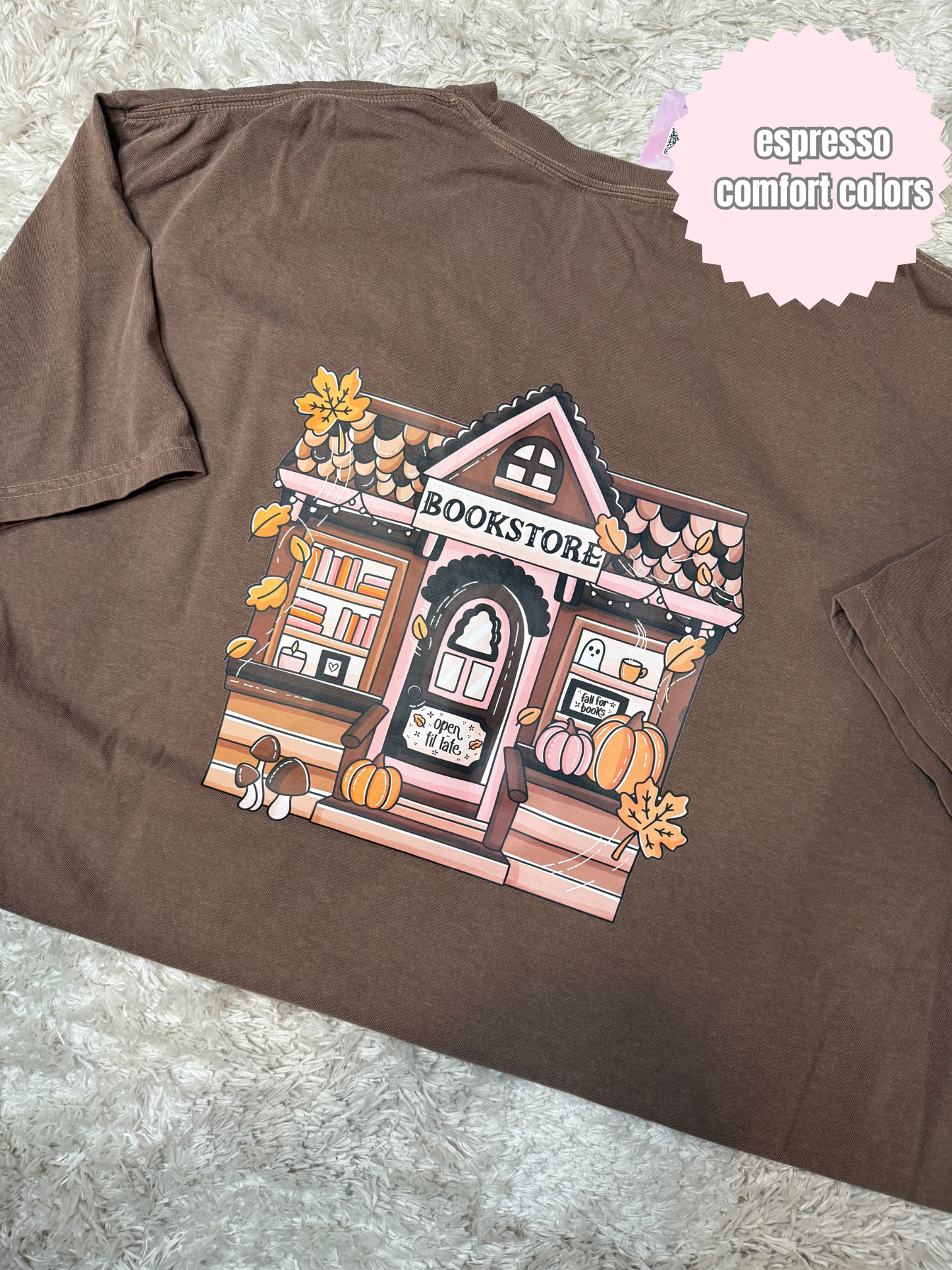 Fall Bookstore Shirt (Back Print & Pocket)