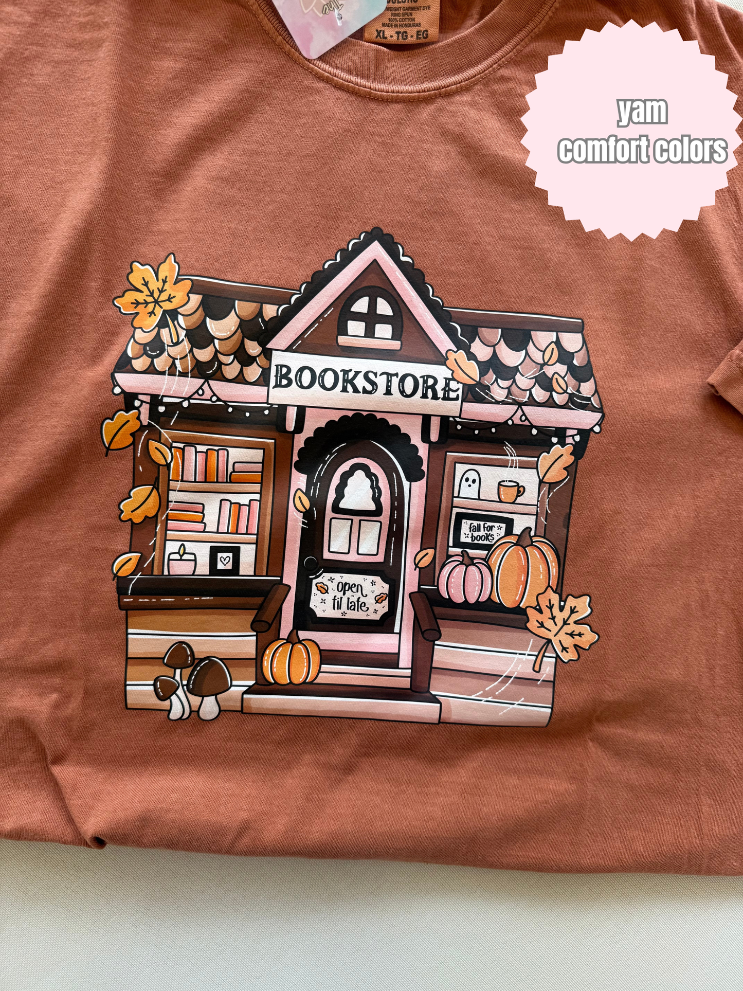 Fall Bookstore Shirt (Back Print & Pocket)
