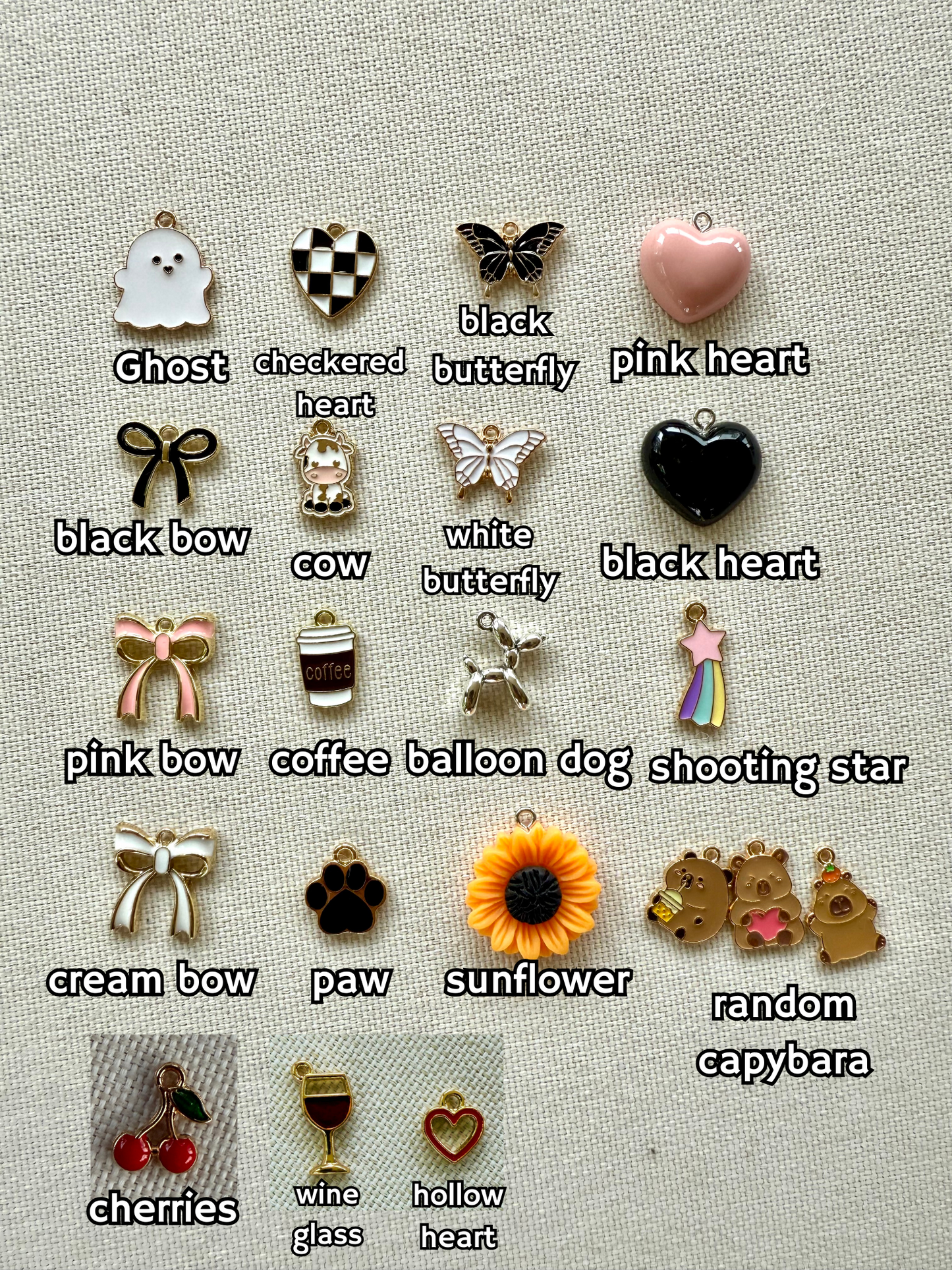 Beige Book with Customizable Charm- Tethered Charm