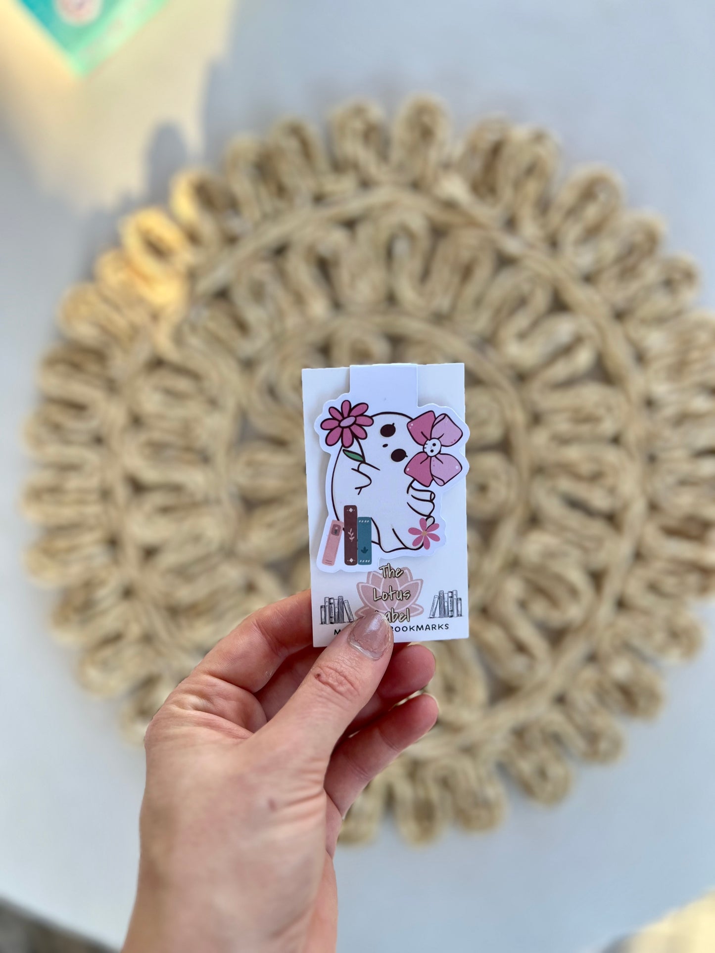 Flower Ghostie Magnetic Bookmark