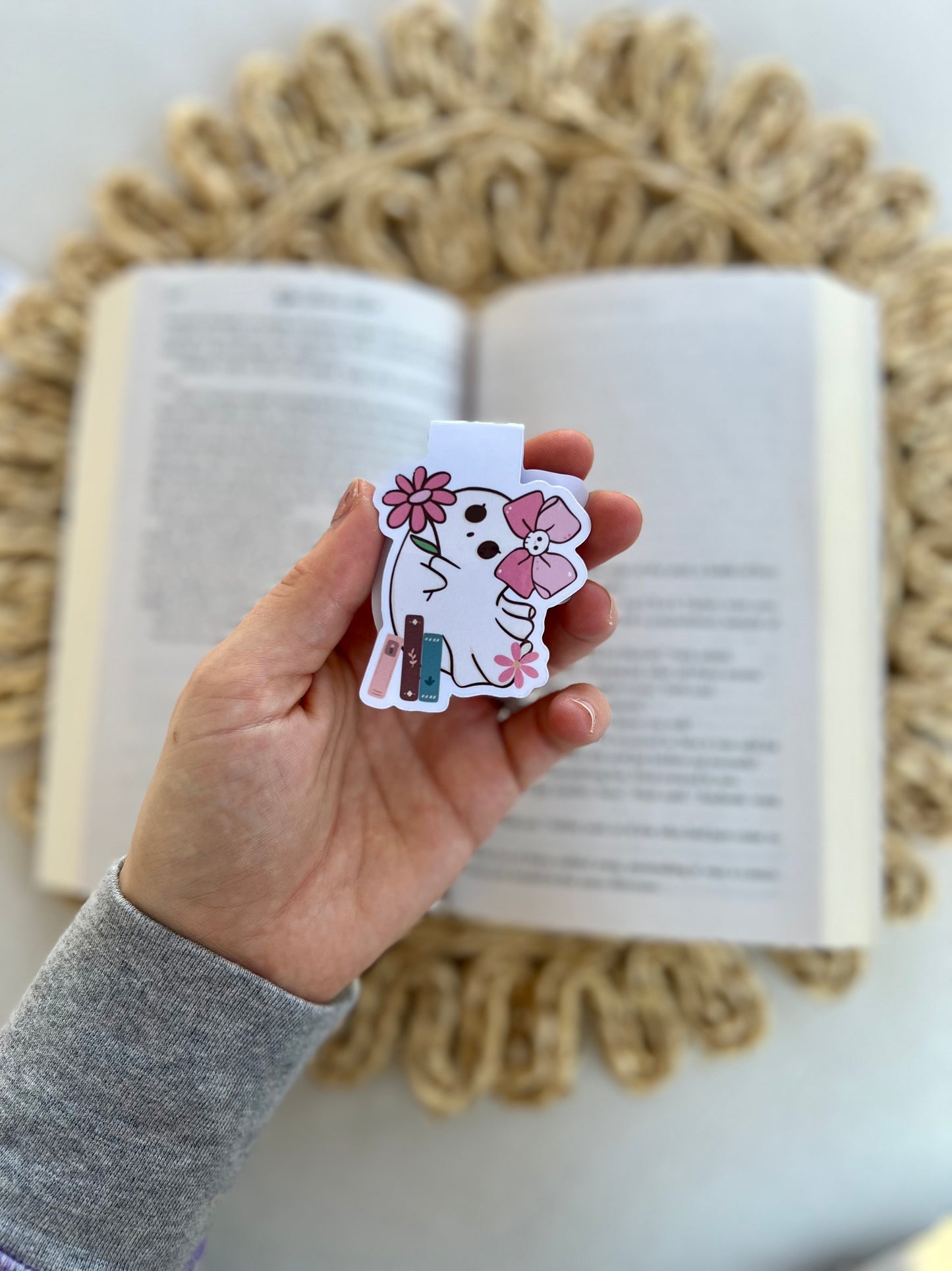 Flower Ghostie Magnetic Bookmark