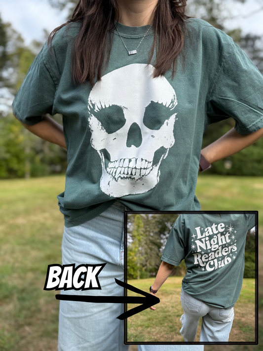 Late Night Readers Club & Skull Shirt (Front & Back)
