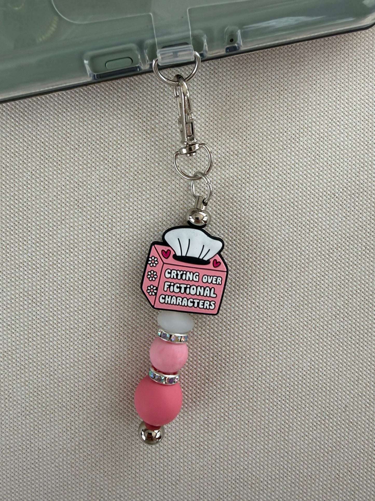 Crying over Characters Tethered Charm