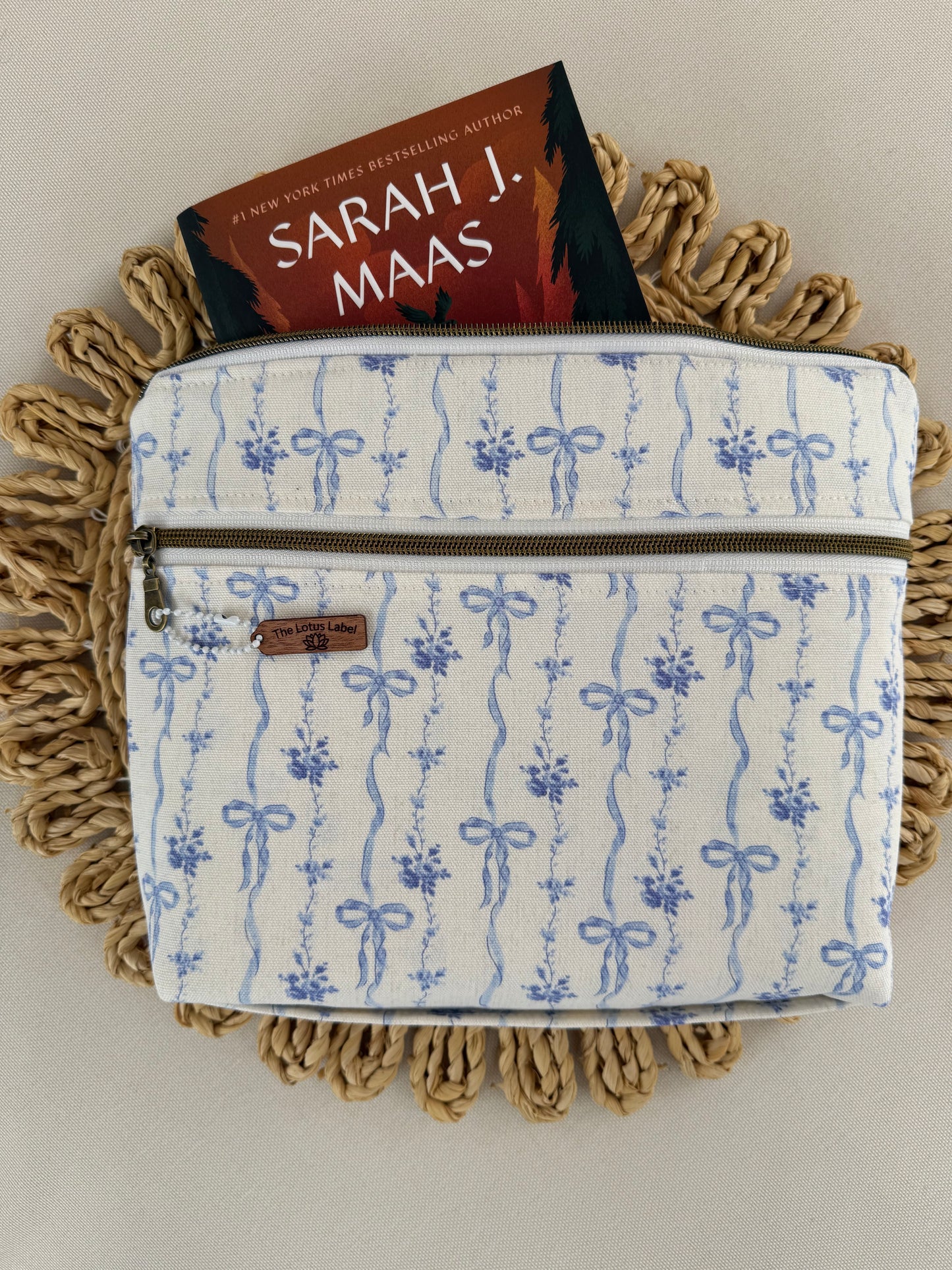Blue Bow Book Sleeve