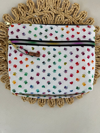 Rainbow Paw Print Book Sleeve