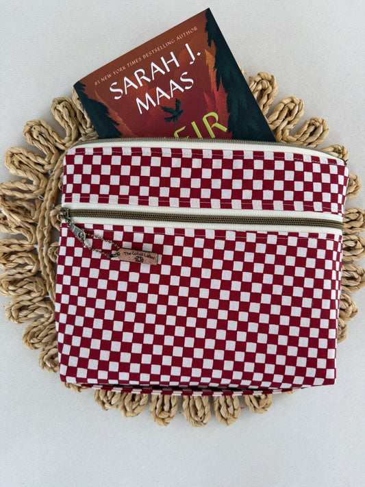Red Checkered Book Sleeve
