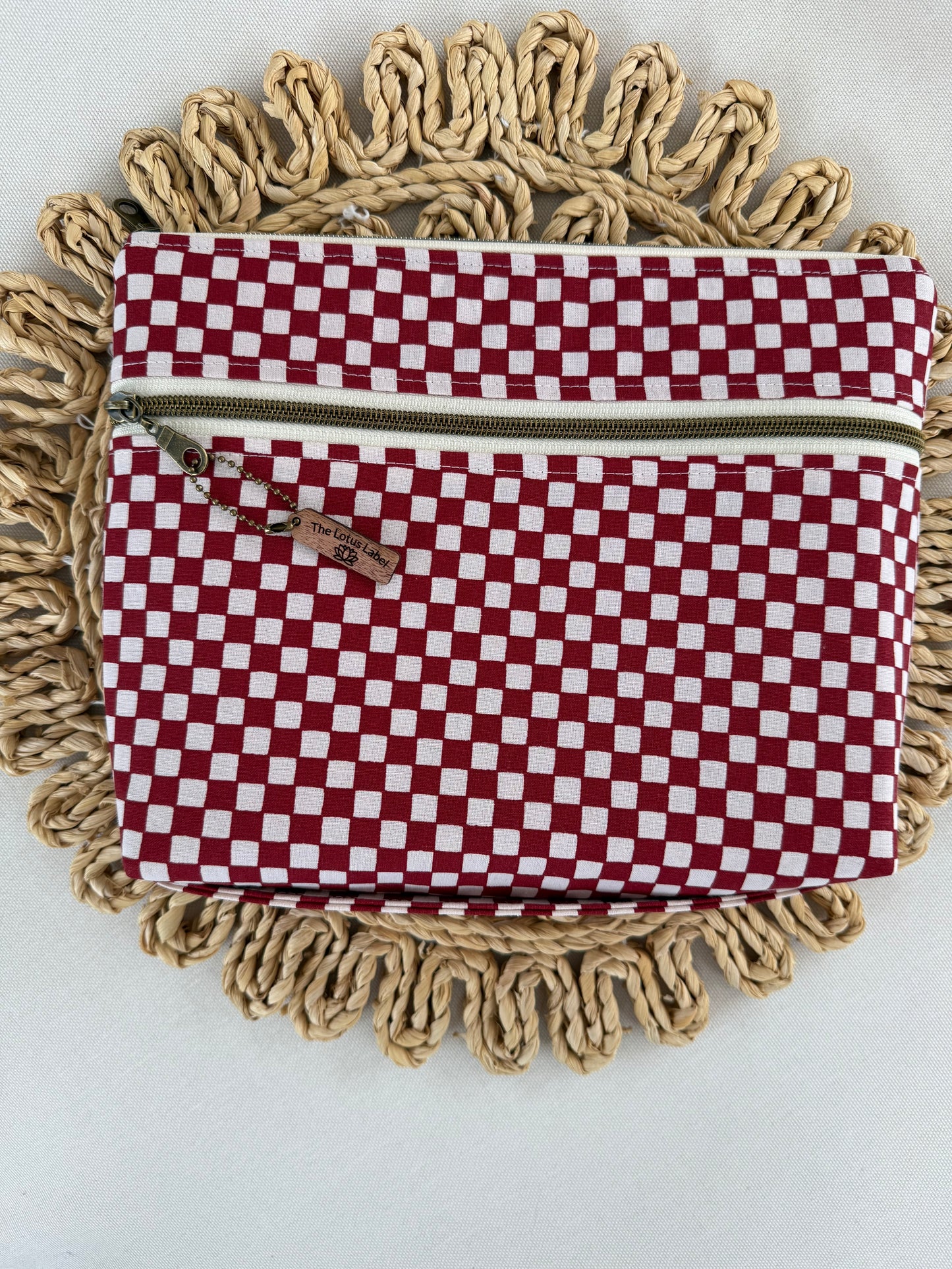 Red Checkered Book Sleeve