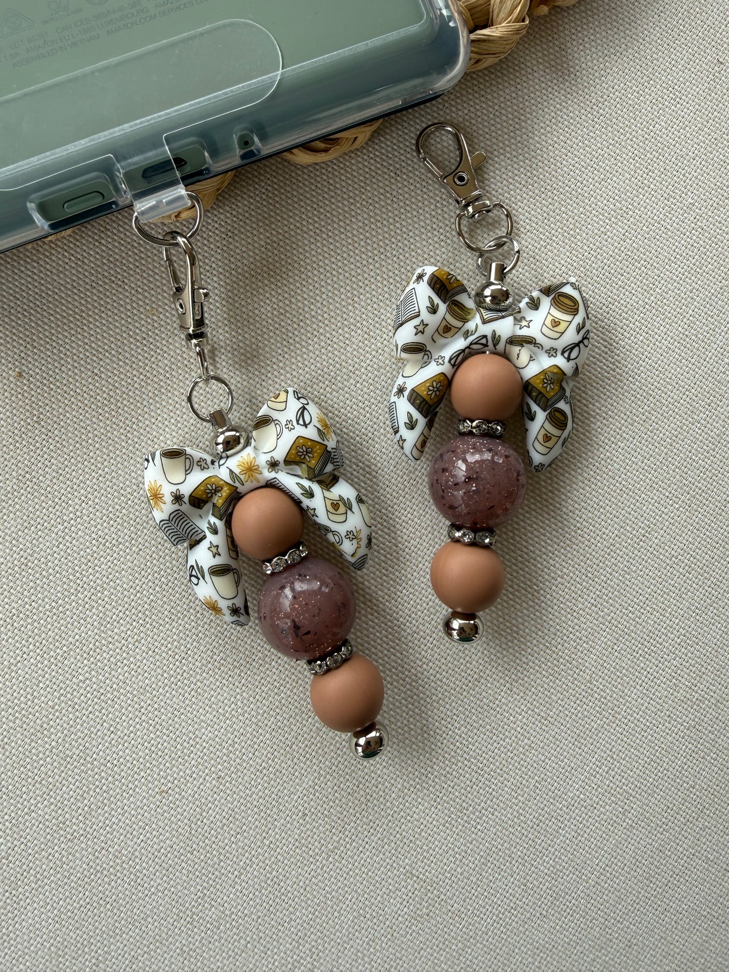 Bow Book Tethered Charm