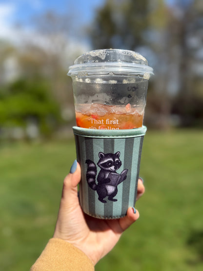 Reading Raccoon Drink Sleeve