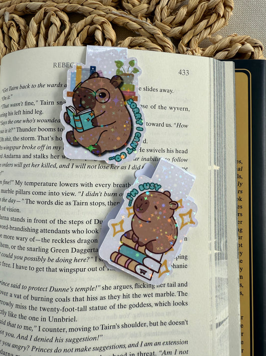 Sorry I can't go Capybara Magnetic Bookmark