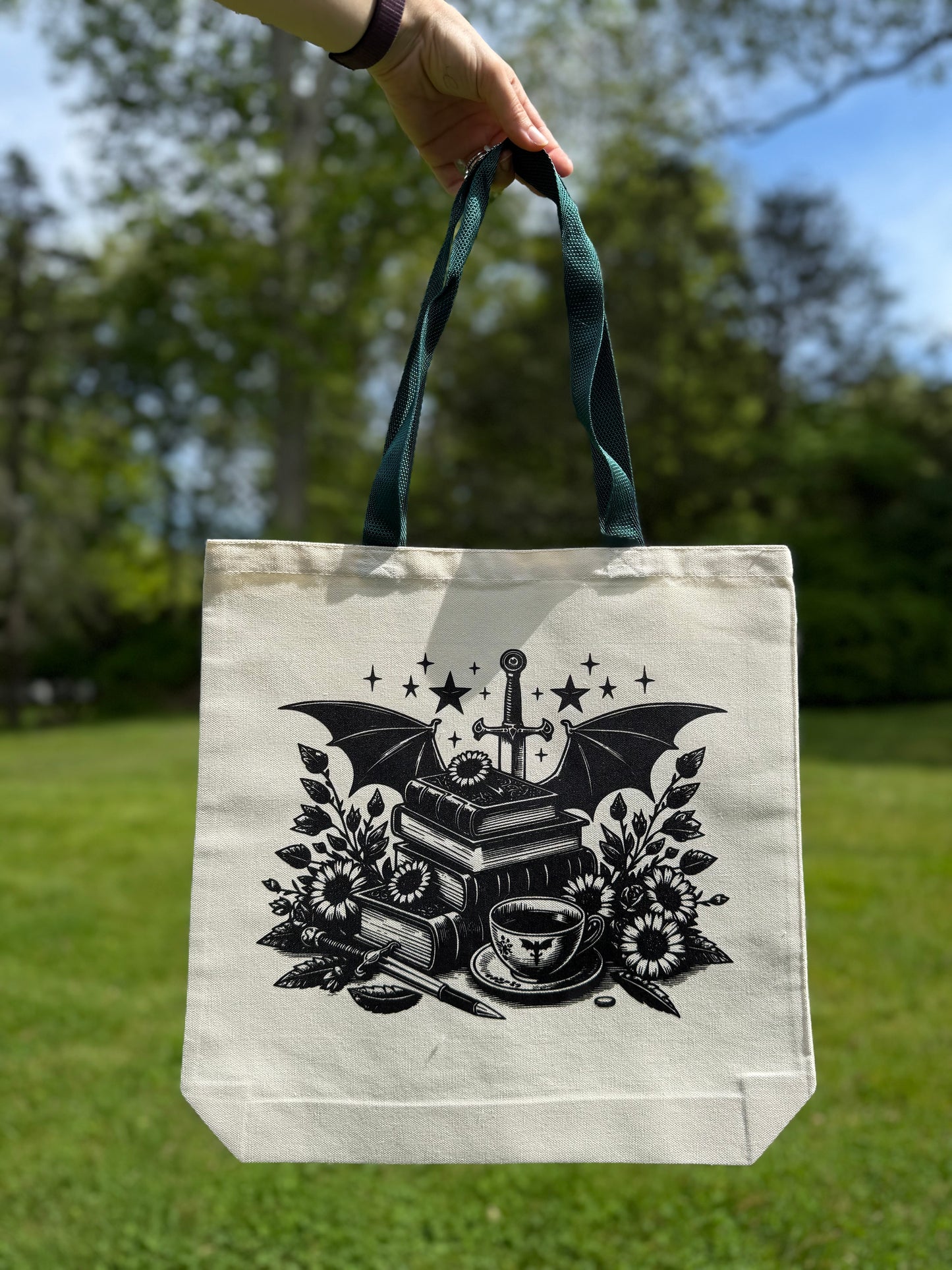 Books & Dragon Tote Bag