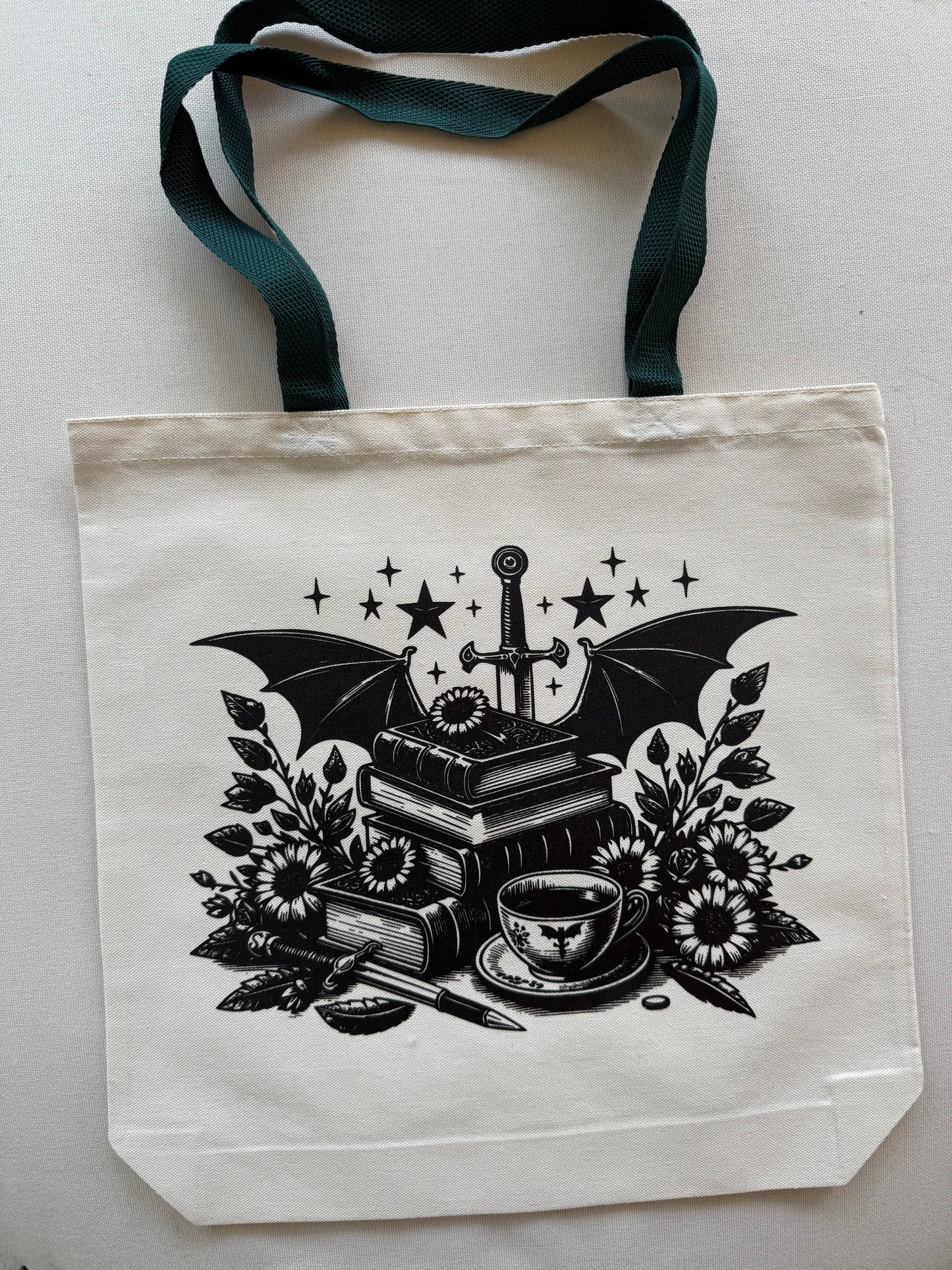 Books & Dragon Tote Bag