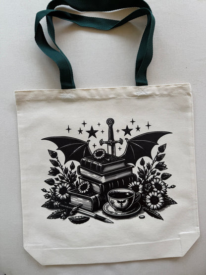 Books & Dragon Tote Bag