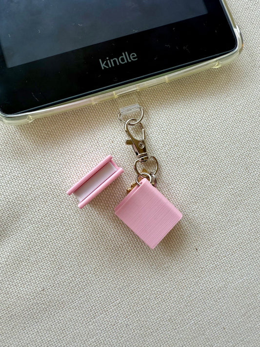 Pink Book with Customizable Charm- Tethered Charm