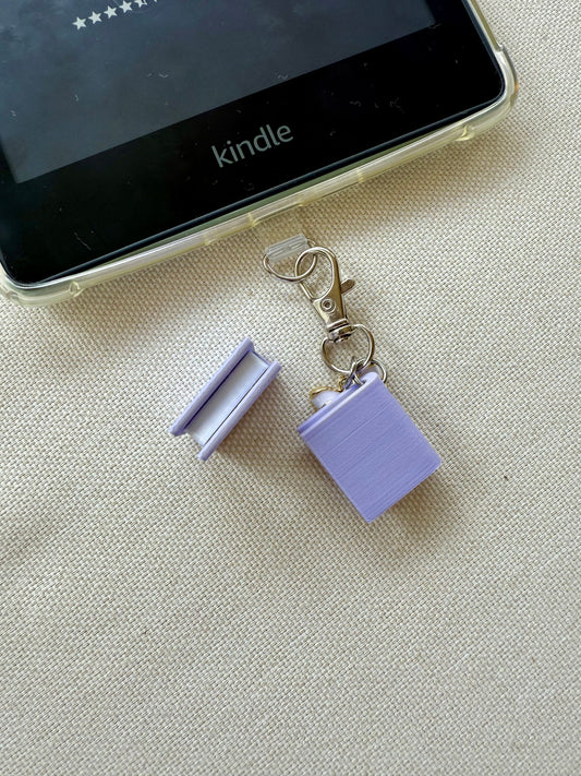 Purple Book with Customizable Charm- Tethered Charm