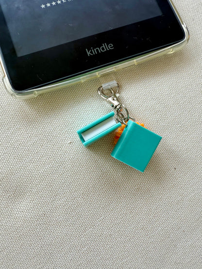 Blue Book with Customizable Charm- Tethered Charm