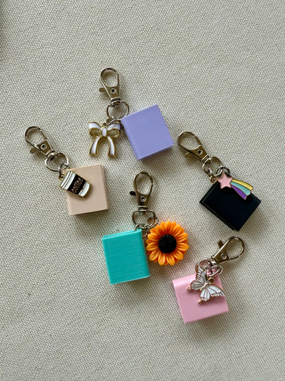 Pink Book with Customizable Charm- Tethered Charm