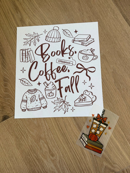 Books, coffee, Fall (FRONT AND BACK) Shirt