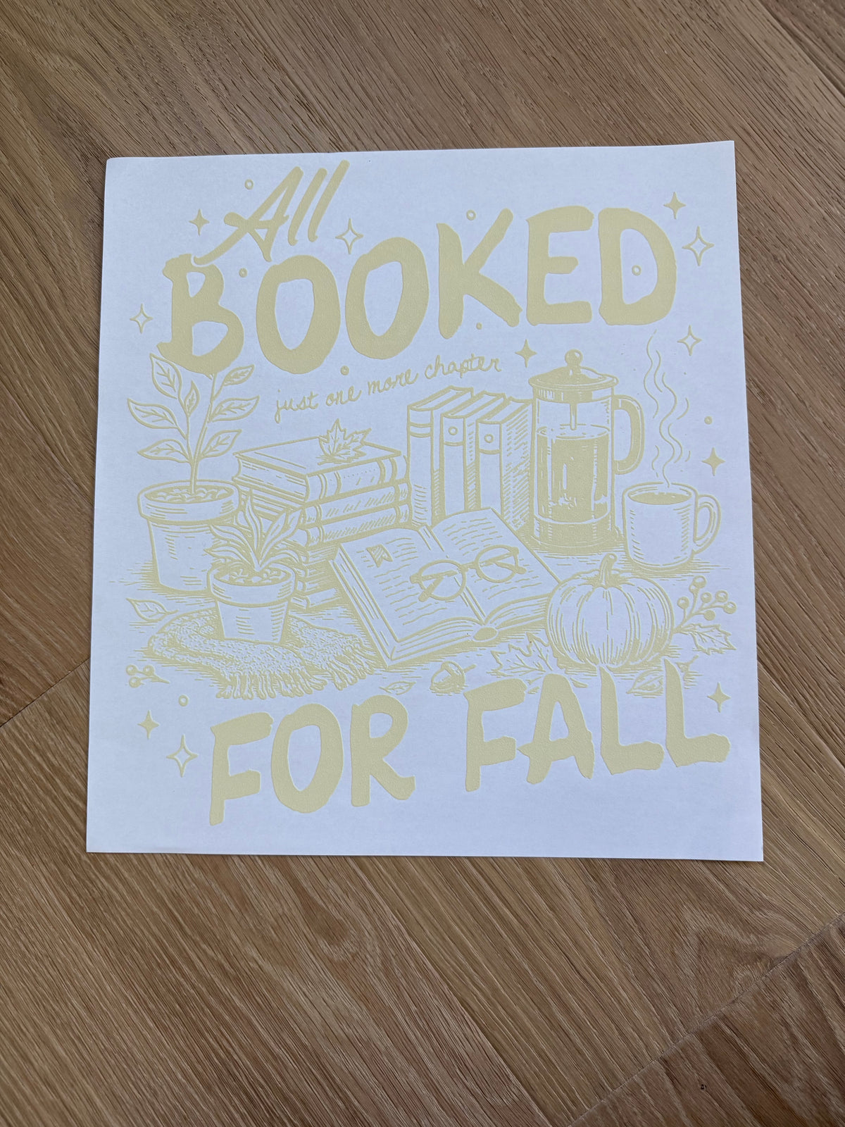 All booked for fall (beige ink) Shirt