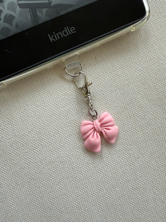 Pink Bow Tethered Charm