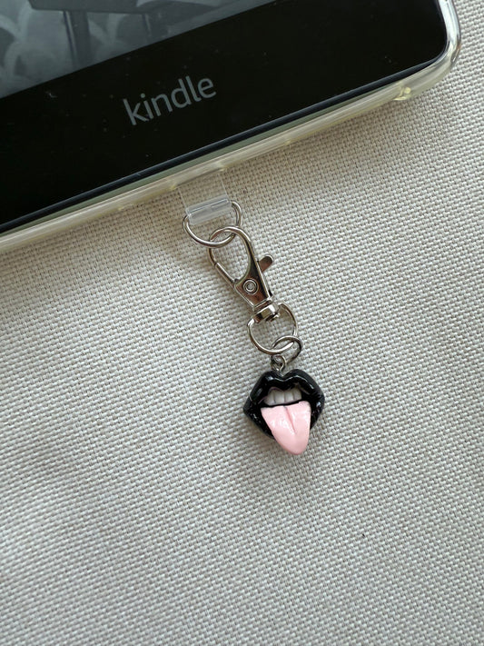 Black Lips Tethered Charm