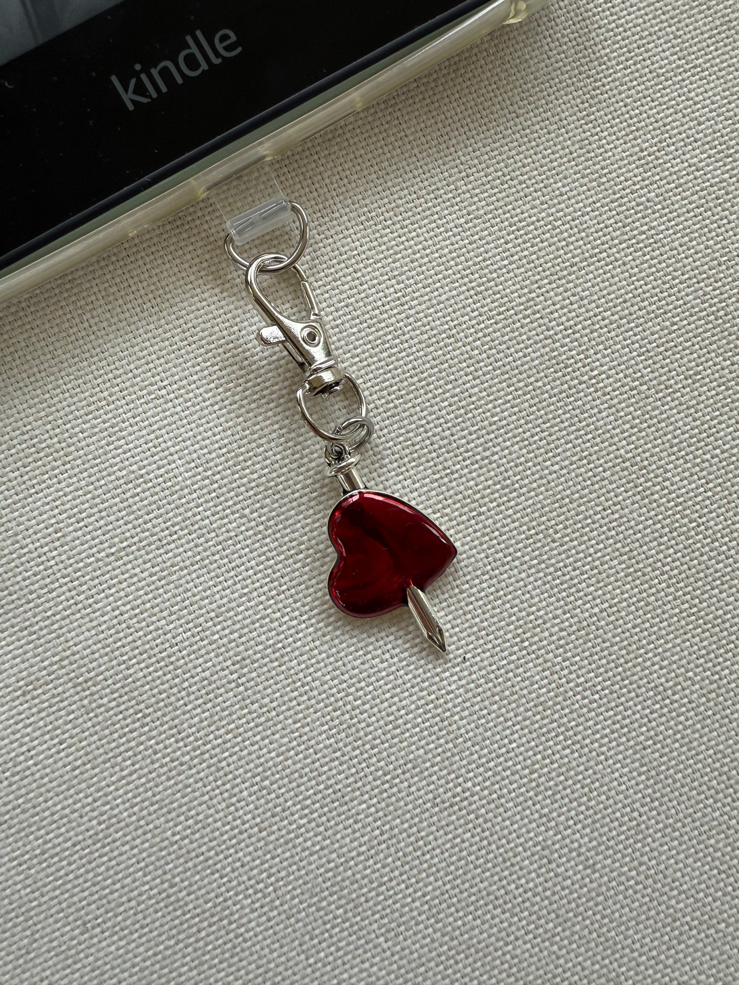Heart with Knife Tethered Charm