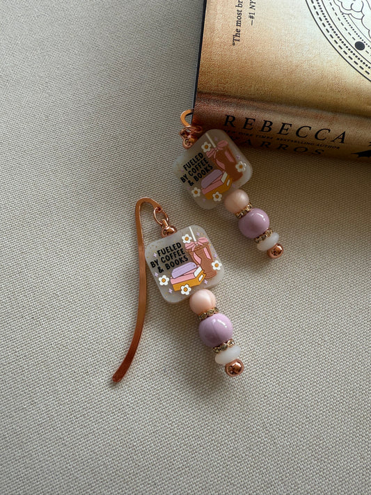 Fueled by Coffee & Books Silicone Beaded Bookmark