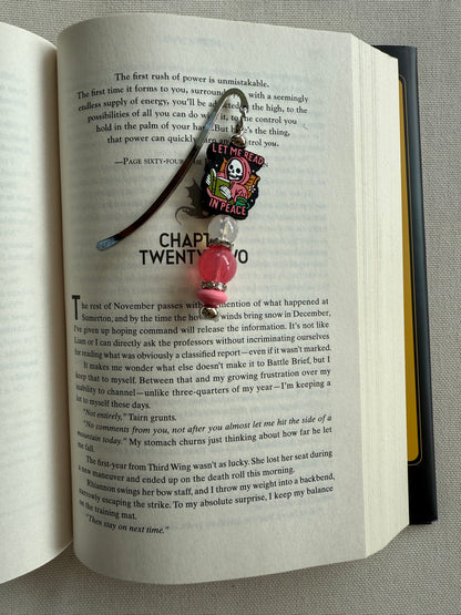 Let Me Read in Peace Silicone Beaded Bookmark