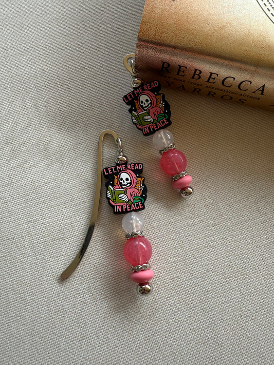 Let Me Read in Peace Silicone Beaded Bookmark