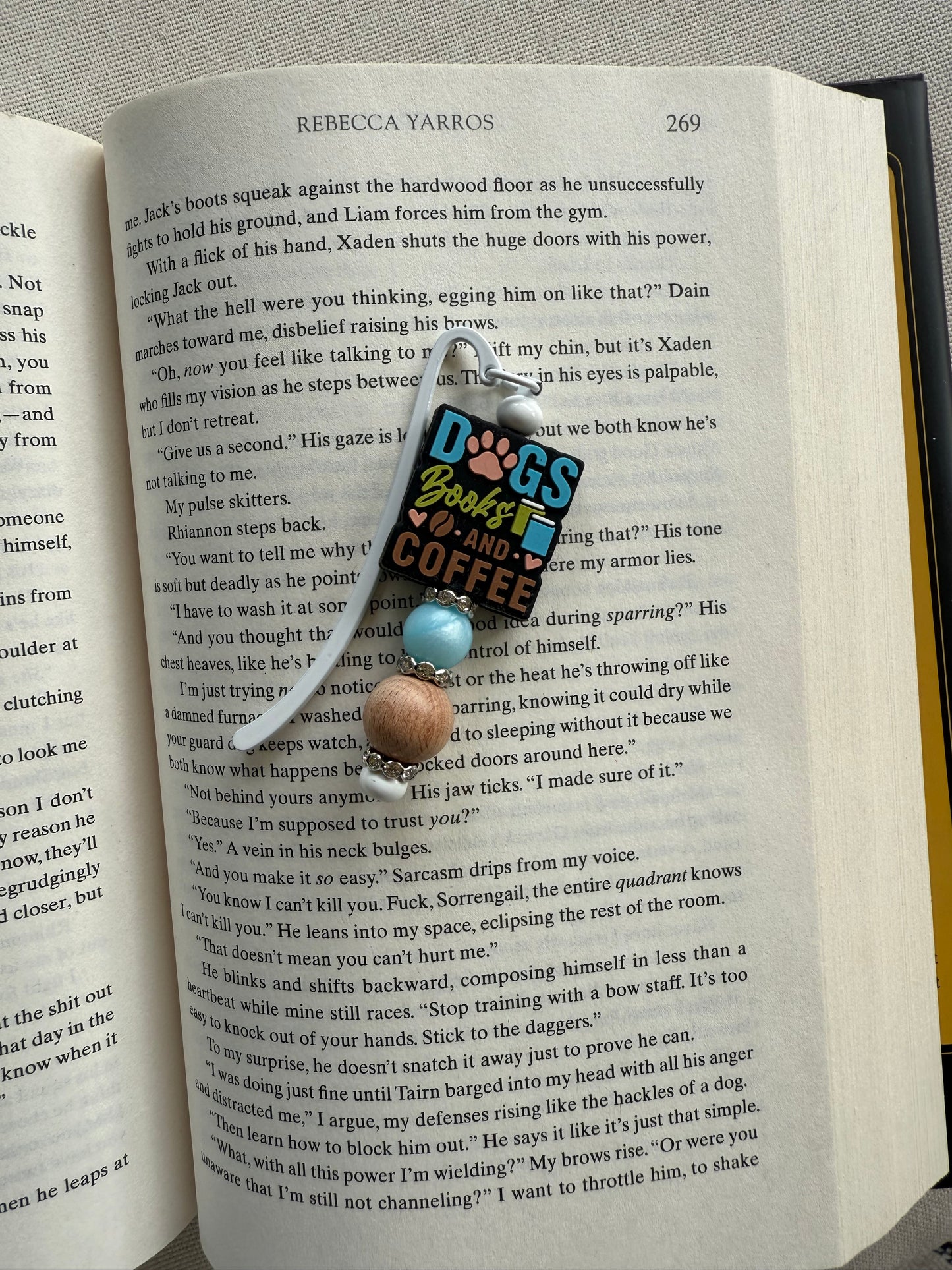 Dogs, Books & Coffee Beaded Bookmark