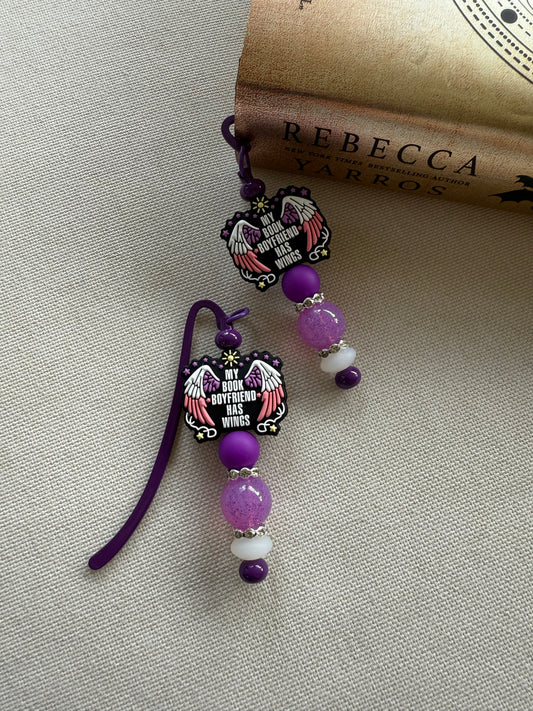 Book boyfriend has wings Beaded Bookmark