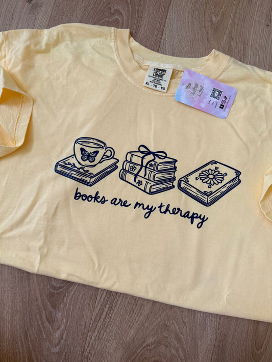 Books are my therapy (navy ink) Shirt