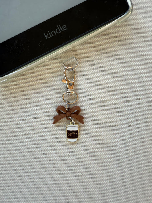 Coffee Bow Tethered Charm