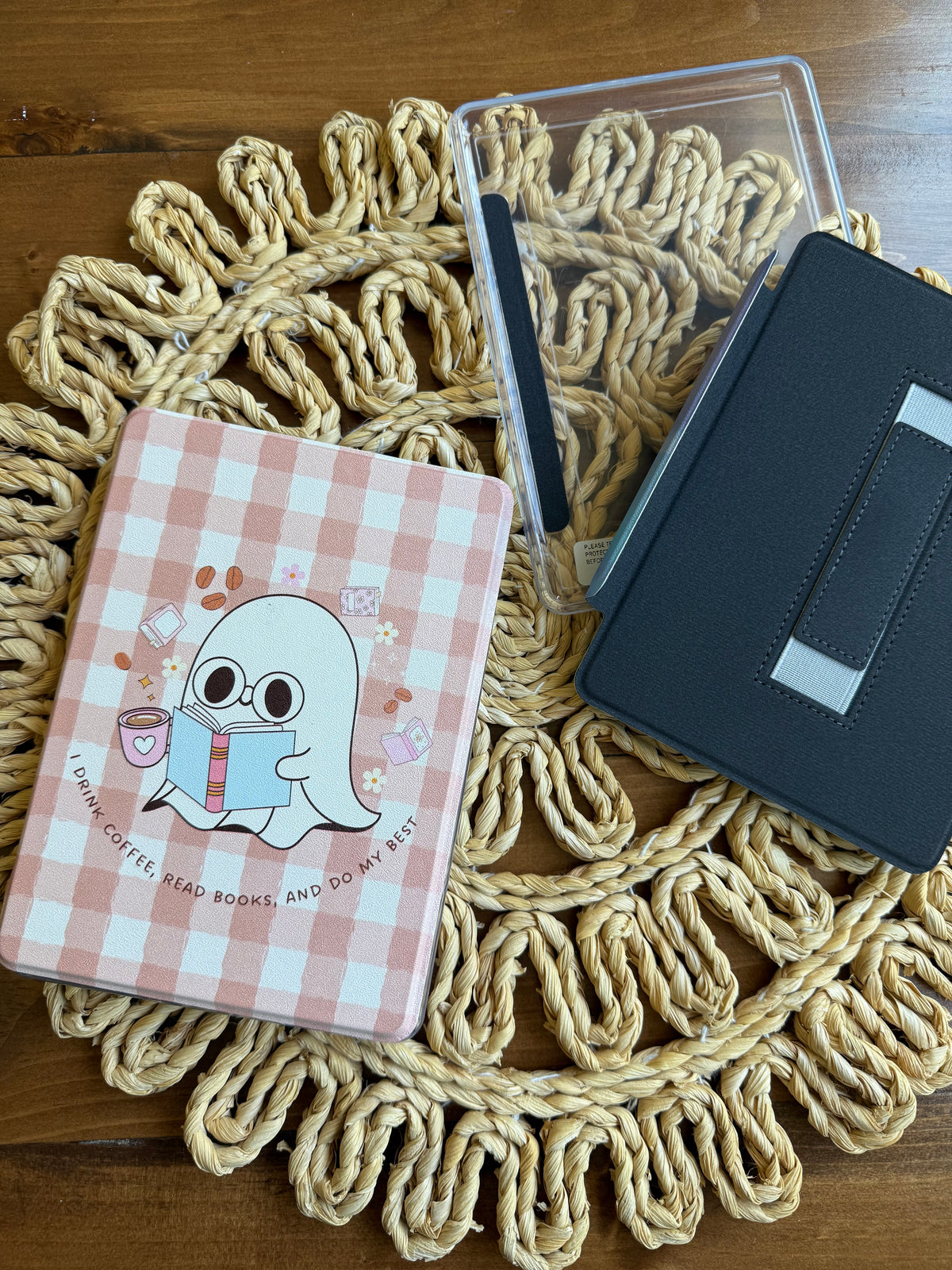 Drink Coffee Ghostie Kindle Case- MAGNETIC COVER