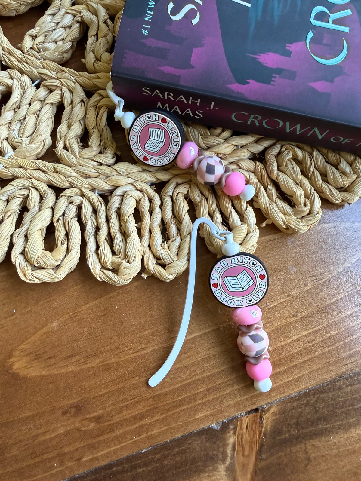 Bad bitch book club beaded bookmark