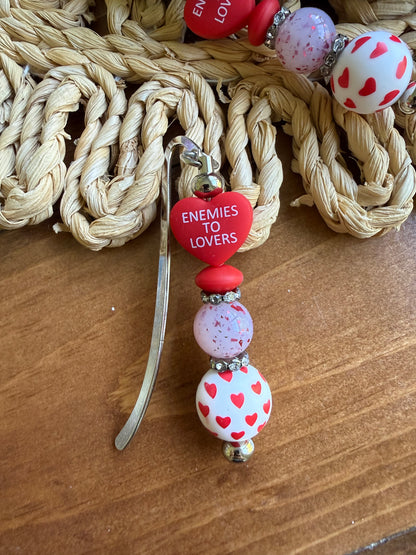 Enemies to lovers beaded bookmark