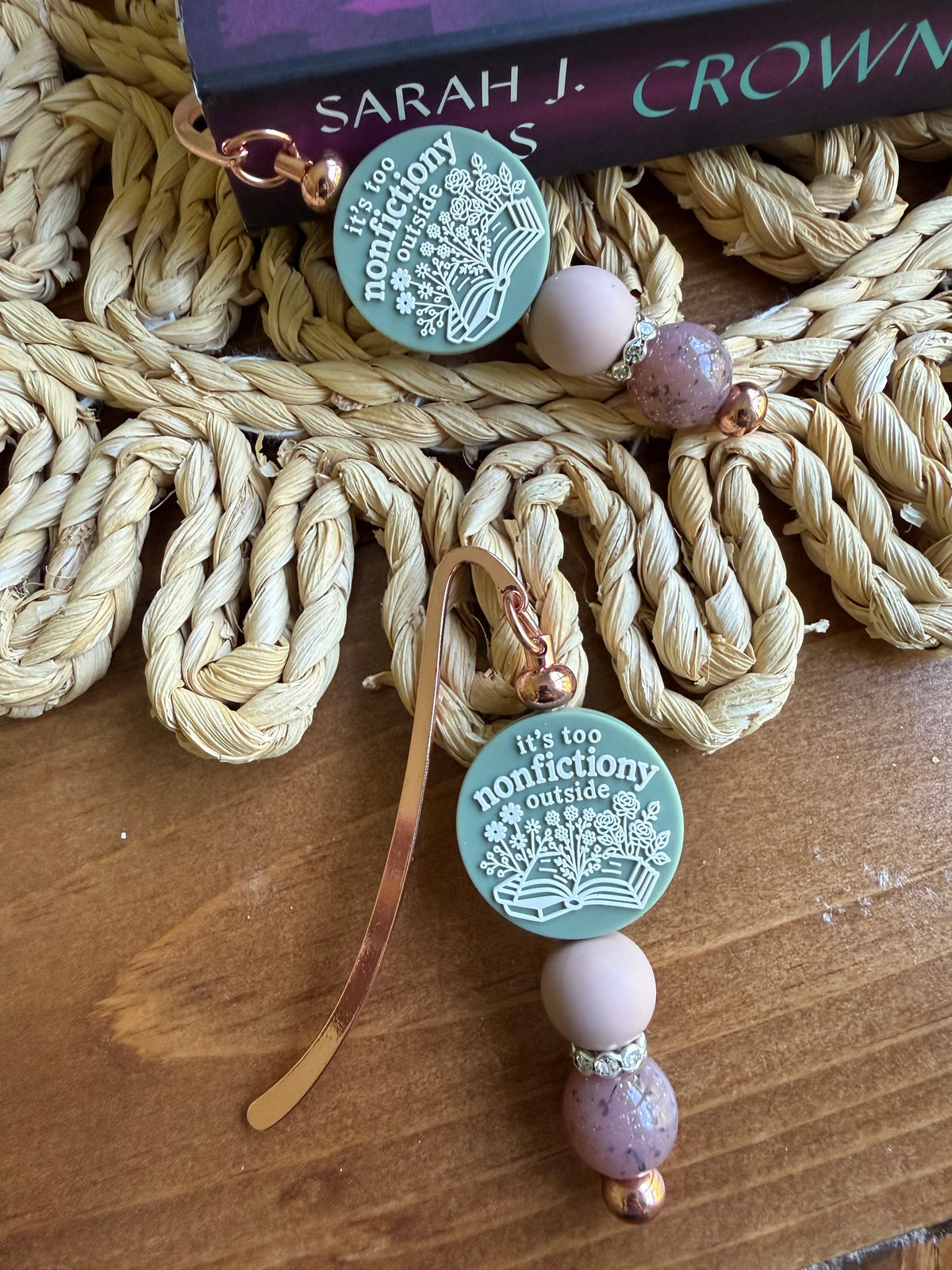 Its too nonfictiony outside beaded bookmark