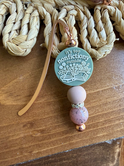 Its too nonfictiony outside beaded bookmark
