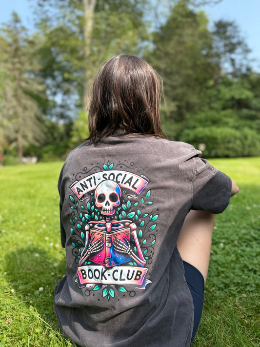 Antisocial Book Club Skeleton Shirt (BACK & POCKET DESIGN)