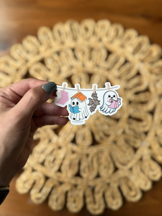 Clothesline Ghostie Sticker