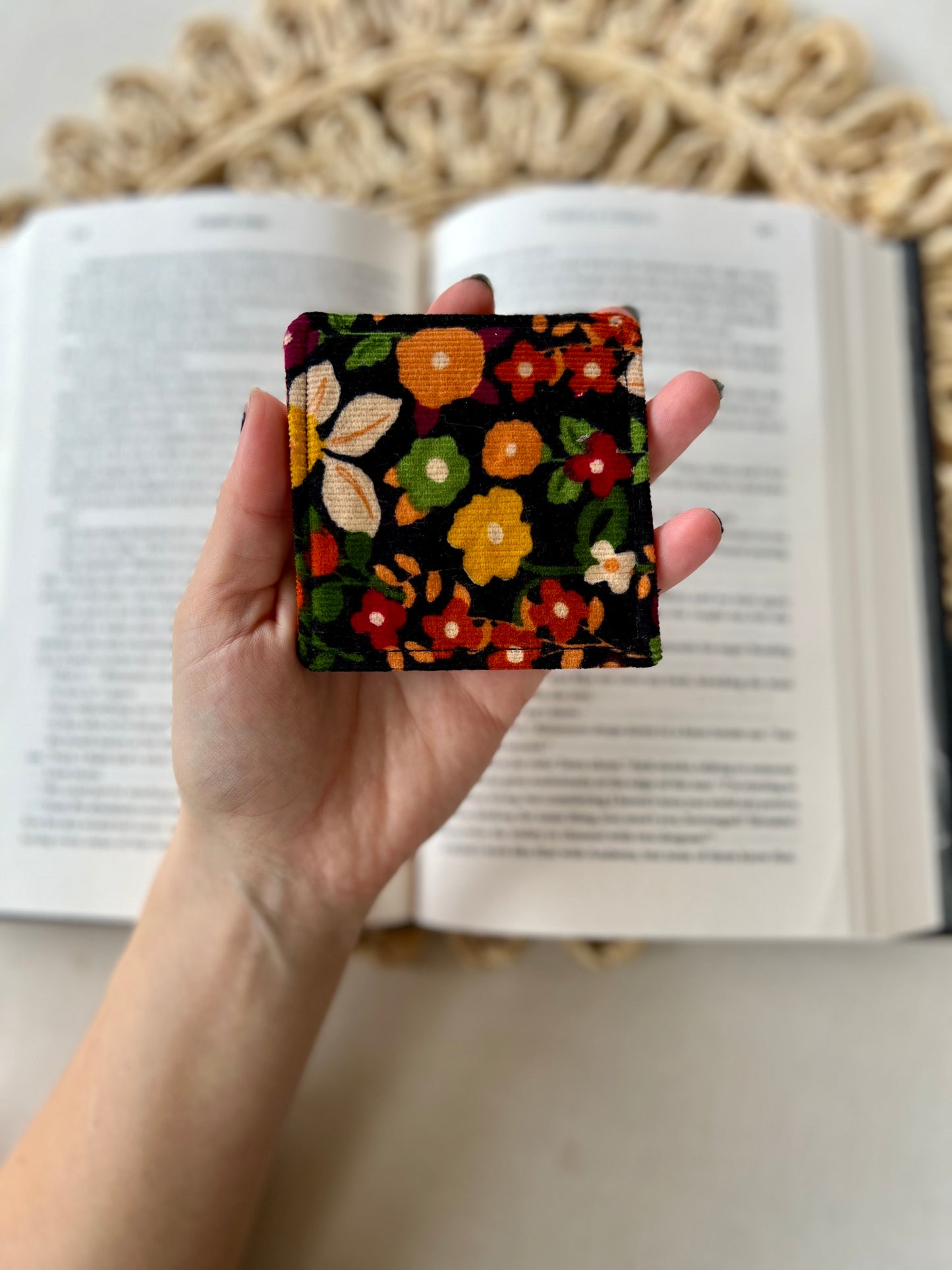 Floral Corduroy Corner Bookmark