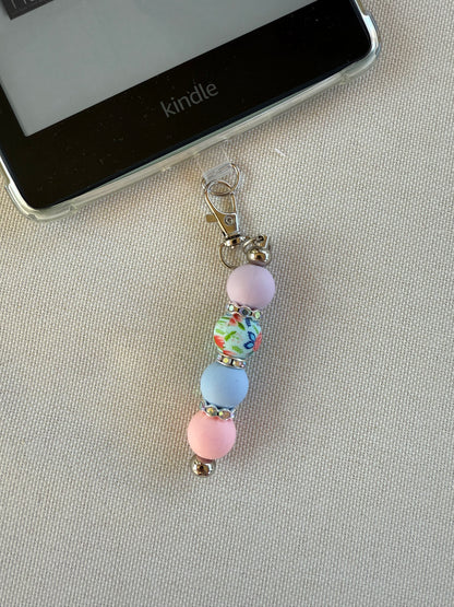 Pastel Floral Bead Tethered Charm