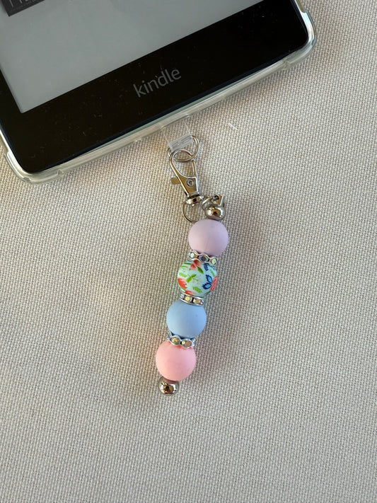 Pastel Floral Bead Tethered Charm