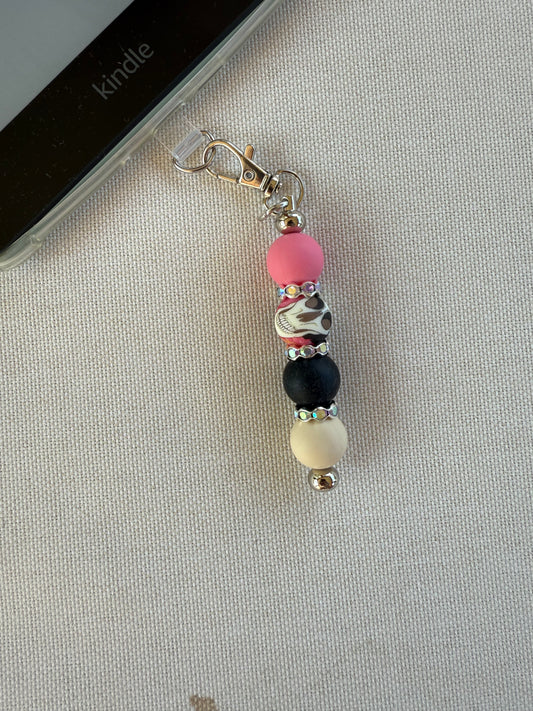 Skull & Roses Bead Tethered Charm