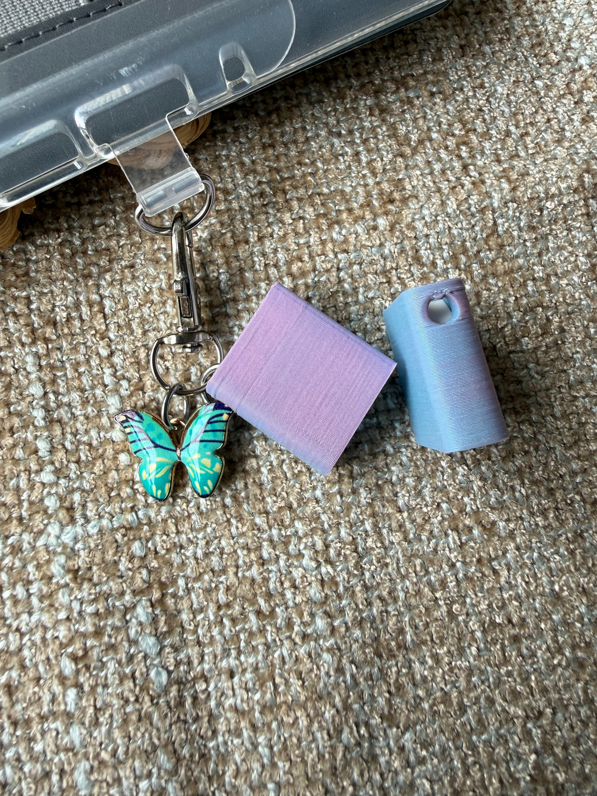 Two tone purple/blue Book with customizable charm- Tethered Charm