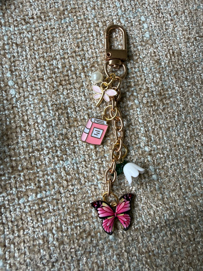 Pink Butterfly Chain Charm