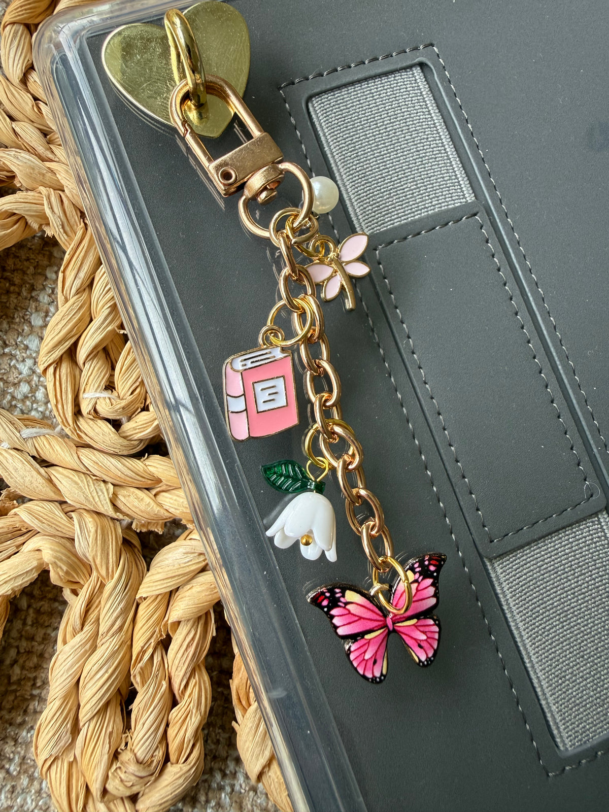 Pink Butterfly Chain Charm